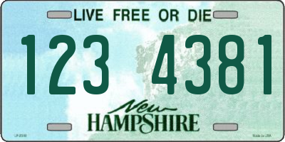 NH license plate 1234381