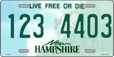 NH license plate 1234403
