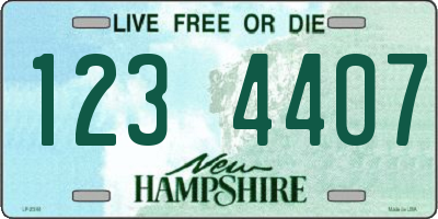 NH license plate 1234407
