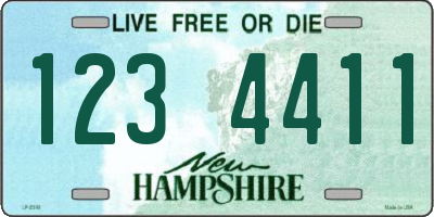 NH license plate 1234411