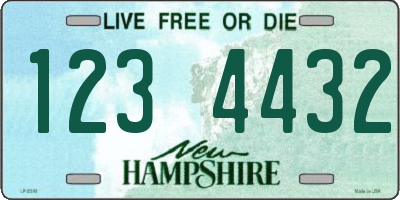 NH license plate 1234432
