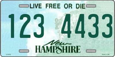 NH license plate 1234433