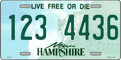 NH license plate 1234436