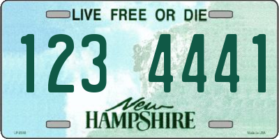 NH license plate 1234441