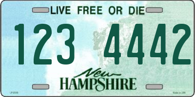 NH license plate 1234442