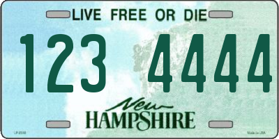 NH license plate 1234444