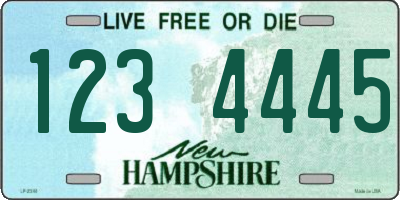 NH license plate 1234445