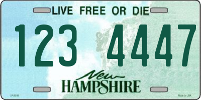 NH license plate 1234447