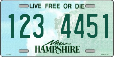 NH license plate 1234451