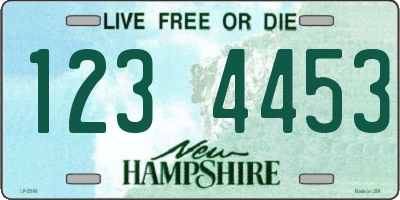 NH license plate 1234453