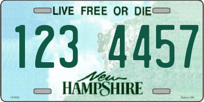 NH license plate 1234457