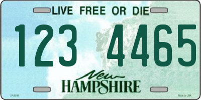 NH license plate 1234465