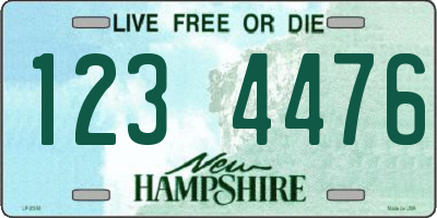 NH license plate 1234476
