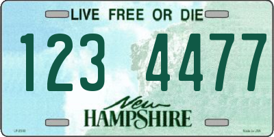 NH license plate 1234477