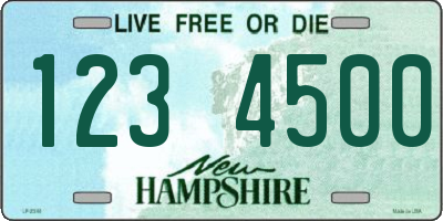 NH license plate 1234500