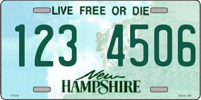 NH license plate 1234506