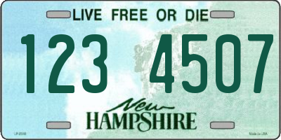 NH license plate 1234507