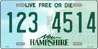 NH license plate 1234514