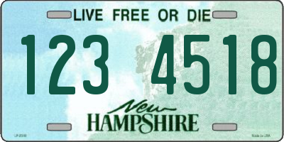NH license plate 1234518