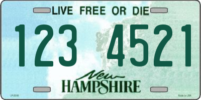 NH license plate 1234521