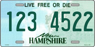 NH license plate 1234522