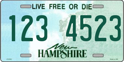 NH license plate 1234523