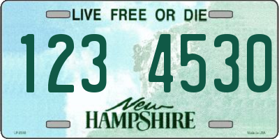 NH license plate 1234530