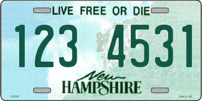 NH license plate 1234531