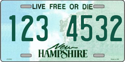 NH license plate 1234532