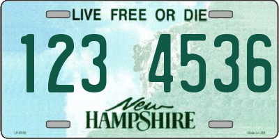NH license plate 1234536