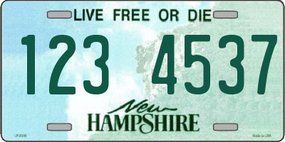 NH license plate 1234537