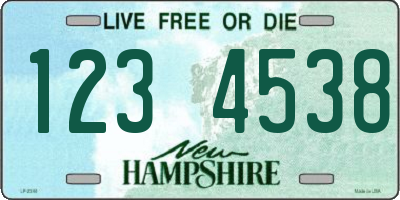 NH license plate 1234538