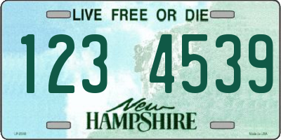 NH license plate 1234539