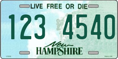 NH license plate 1234540