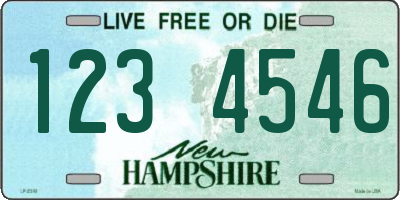 NH license plate 1234546