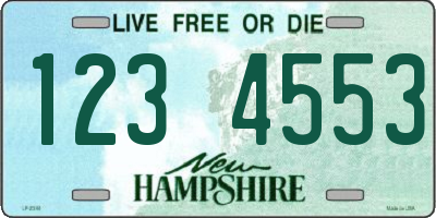 NH license plate 1234553