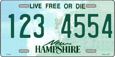 NH license plate 1234554