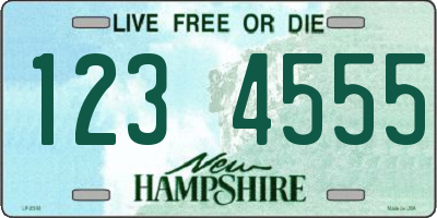 NH license plate 1234555