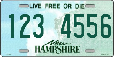 NH license plate 1234556