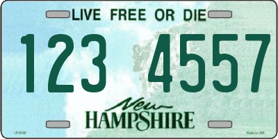 NH license plate 1234557