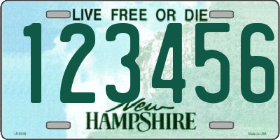 NH license plate 123456