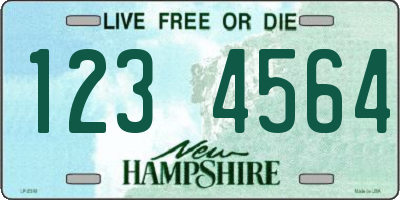 NH license plate 1234564