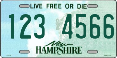 NH license plate 1234566