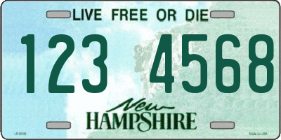 NH license plate 1234568