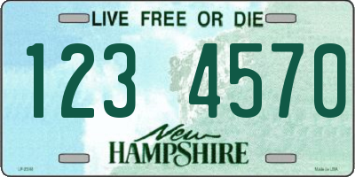 NH license plate 1234570