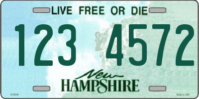 NH license plate 1234572
