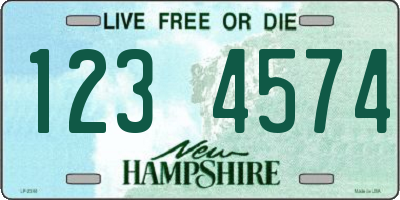 NH license plate 1234574