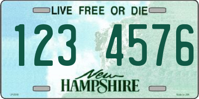 NH license plate 1234576