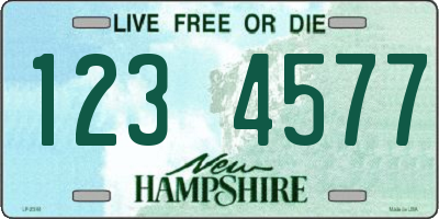 NH license plate 1234577