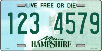 NH license plate 1234579